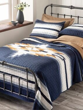 Pendleton Chief Star Twin Quilt Set NWT Southwestern Western Navy Bedding